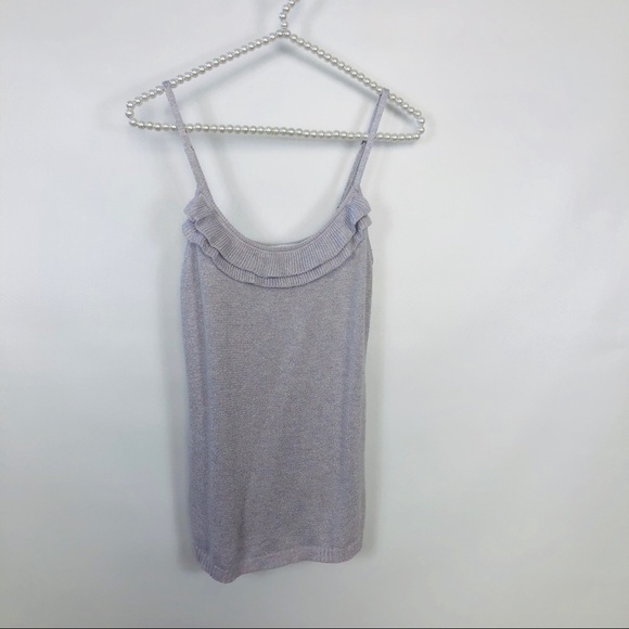 VICTORIAS SECRET Womens Purple Lilac Ruffled Tank - Picture 3 of 7